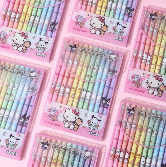 12pc SANRIO NEEDLEPOINT PEN SET (SELECT CHARACTERS) - Picture 1 of 7